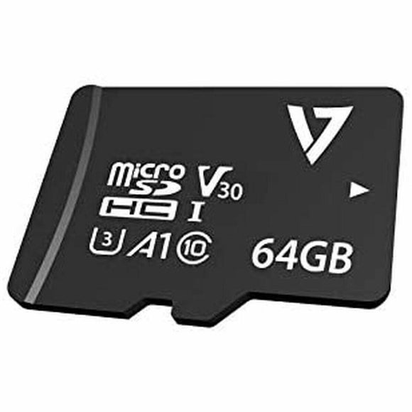 Tarjeta de Memoria Micro SD con Adaptador V7 VPMD64GU3 64 GB - HAMISHOP07