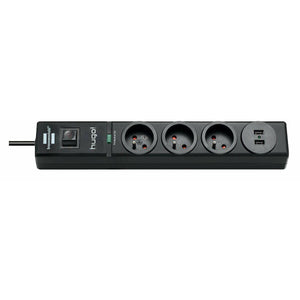 Regleta Enchufes 3 Tomas con Interruptor Brennenstuhl hugo! USB x 2 (2 m) - HAMISHOP07