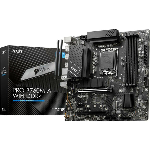 Placa Base MSI PRO B760M-A WIFI DDR4 Intel Intel B760 LGA 1700 - HAMISHOP07