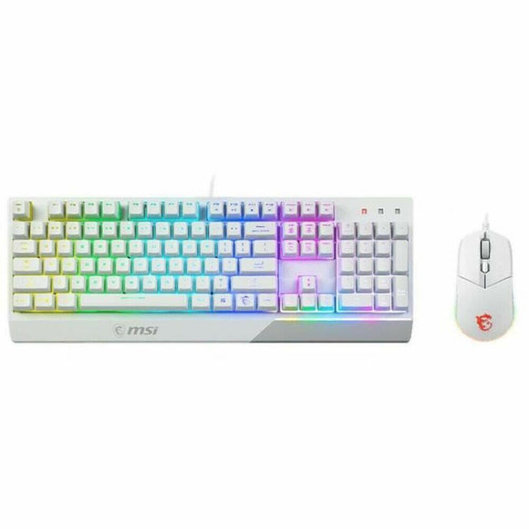 Teclado y Ratón Gaming MSI Vigor GK30 AZERTY Blanco Francés - HAMISHOP07