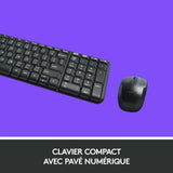 Teclado y Ratón Inalámbrico Logitech MK220 Francés Negro AZERTY - HAMISHOP07