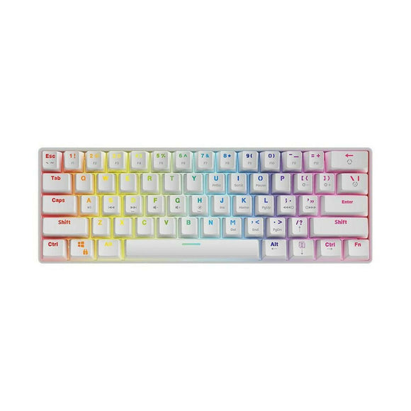 Teclado Savio Whiteout Blanco Multicolor Inglés QWERTY - HAMISHOP07