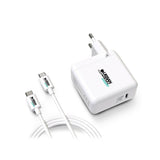 Cargador de Pared + Cable USB C Urban Factory GSC65UF Blanco - HAMISHOP07