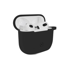 Funda Protectora Celly AIRPODS 3 GEN Auriculares Negro Silicona - HAMISHOP07