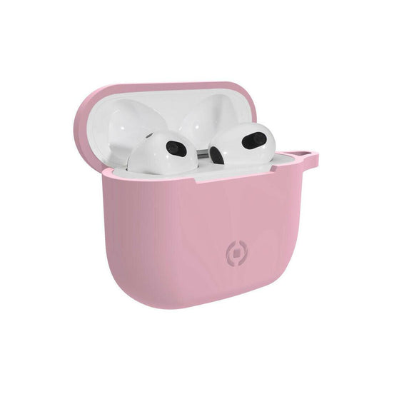 Funda Protectora Celly AIRPODS 3 GEN Auriculares Rosa Silicona - HAMISHOP07