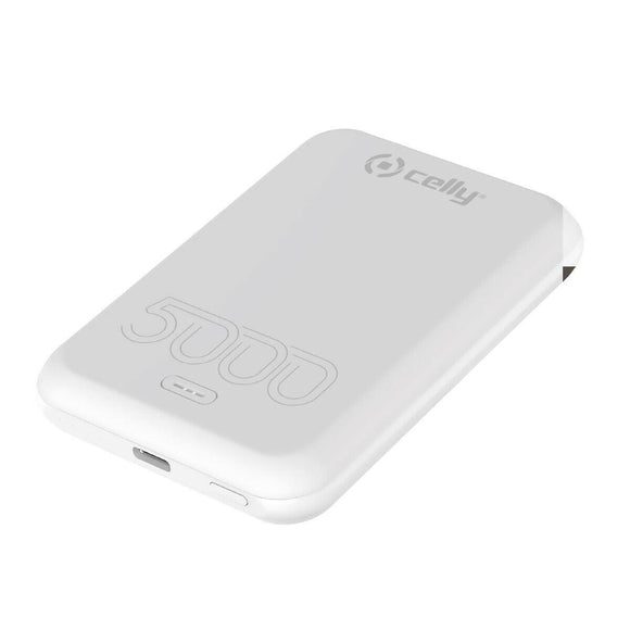 Power Bank Inalámbrico Celly 5000 mAh Blanco - HAMISHOP07