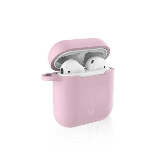 Funda Protectora Celly AIRPODS 1/2 GEN Auriculares Rosa Silicona - HAMISHOP07