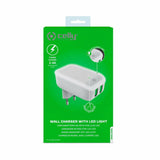 Cargador de Batería Celly TC2USBLEDWH Blanco - HAMISHOP07