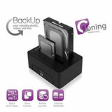 Dock Station Dual Ewent AAACET0186 Dual 2.5"-3.5" USB 3.1 ABS Negro