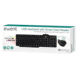 Teclado con Lector Ewent EW3252 DNI Negro - HAMISHOP07