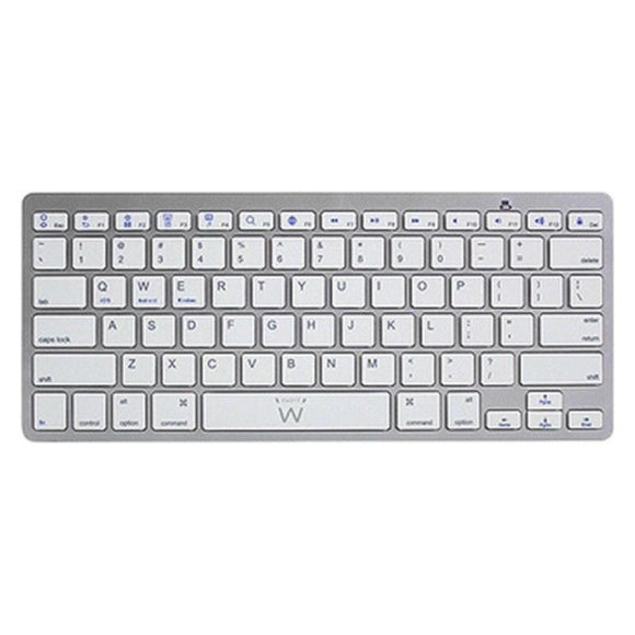 Teclado Bluetooth Ewent EW3161 Blanco Plateado QWERTY - HAMISHOP07