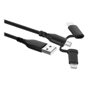 Cable USB a USB-C y Lightning Ewent EW1376 (1 m) Negro - HAMISHOP07