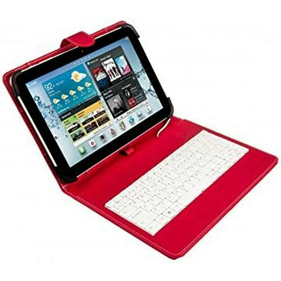 Funda para Tablet y Teclado Silver Electronics 111916140199 Rojo Qwerty Español QWERTY 9