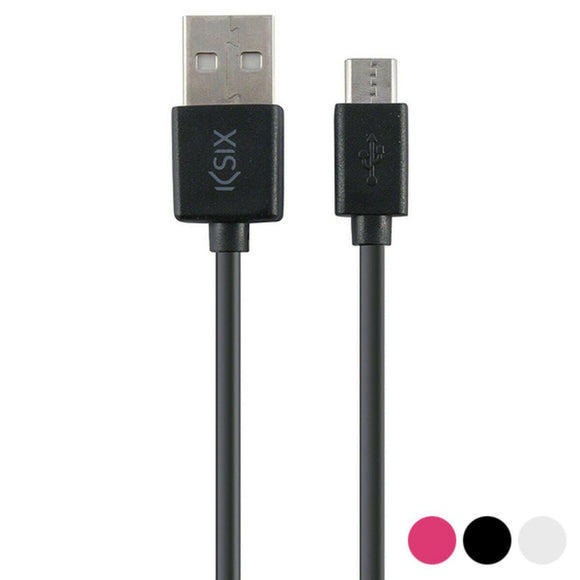 Cable KSIX BXCUSB01 Micro USB 1 m Negro - HAMISHOP07