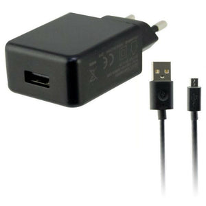 Cargador de Pared + Cable Micro USB KSIX USB 2A Negro - HAMISHOP07