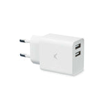 Cargador de Pared KSIX 2 USB 2.4A Blanco - HAMISHOP07