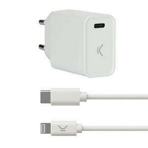 Cargador USB Iphone KSIX Apple-compatible Blanco - HAMISHOP07