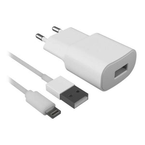 Cargador de Pared +Cable Lightning MFI Contact Apple-compatible 2.1A Blanco - HAMISHOP07