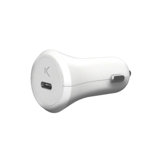 Cargador de Coche KSIX Tipo C Blanco 18W - HAMISHOP07