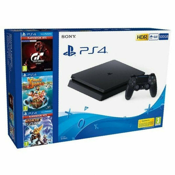 PlayStation 4 Slim Sony GT Sport Hits + Tadeo Jones: La Tabla Esmeralda + Ratchet & Clank Hits - HAMISHOP07