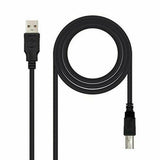 Cable USB A a USB B NANOCABLE 10.01.0104-BK 3 m Negro - HAMISHOP07