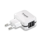 Cargador de Pared TooQ AATCAT0150 USB x 2 17W Blanco - HAMISHOP07