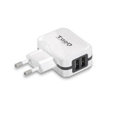 Cargador de Pared TooQ AATCAT0150 USB x 2 17W Blanco - HAMISHOP07