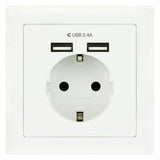 Enchufe Pared con 2 Puertos USB NANOCABLE 10.35.0010 5V/2.4A - HAMISHOP07