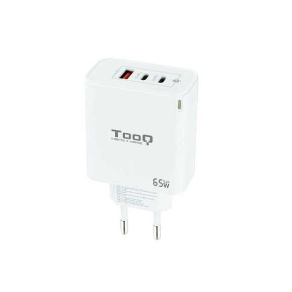 Cargador de Pared TooQ Cargador de Pared GaN 2USB-C/PD + USB-A/QC 65W, Blanco Blanco 65 W - HAMISHOP07