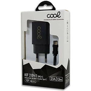 Cargador de Pared Cool Kit 2 en 1 Negro - HAMISHOP07