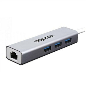 Adaptador de Red approx! APPC07GHUB LAN 10/100/1000 USB 3.0 Gris - HAMISHOP07