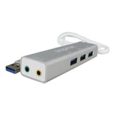 Tarjeta de Sonido Externa approx! APPUSB51HUB USB 3.0 3.5 mm Gris - HAMISHOP07