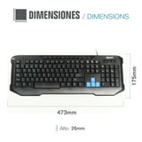 Teclado iggual CK-4BLUE-116T Negro - HAMISHOP07