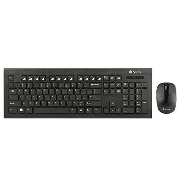 Teclado y Ratón NGS Dragonfly Kit Negro Inalámbrico Qwerty Español - HAMISHOP07