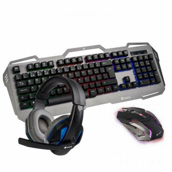 Teclado y Ratón Gaming NGS NGS-GAMING-0082 LED 2400 DPI Gris - HAMISHOP07