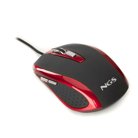 Ratón Óptico NGS Red Tick 1000 dpi Negro Rojo - HAMISHOP07