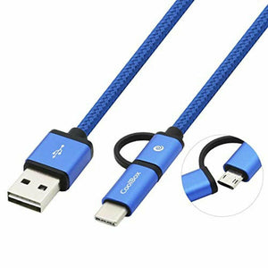 Cable USB a Micro USB y USB C CoolBox COO-CAB-U2MC-BL - HAMISHOP07