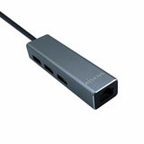 Hub USB Aisens Conversor USB 3.0 a ethernet gigabit 10/100/1000 Mbps + Hub 3 x USB 3.0, Gris, 15 cm - HAMISHOP07