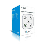 Cargador USB Aisens ASCH-5PQC-W Blanco - HAMISHOP07