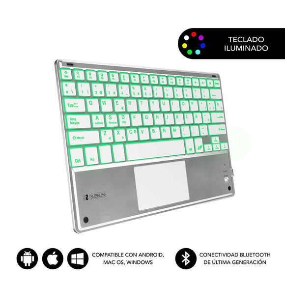 Teclado Bluetooth con Soporte para Tablet Subblim SUB-KBT-SMBT50 Qwerty Español Negro/Blanco Español - HAMISHOP07