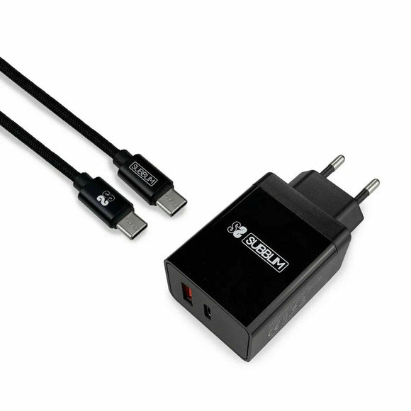 Cargador de Pared + Cable USB A a USB C Subblim SUB-CHG-3WPD02 - HAMISHOP07