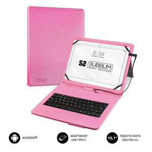 Funda para Tablet y Teclado Subblim KEYTAB PRO 10.1" Rosa