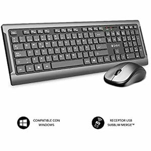 Teclado y Ratón Subblim PREMIUM SILENCE ULTRASLIM Gris Negro/Gris Qwerty Español - HAMISHOP07