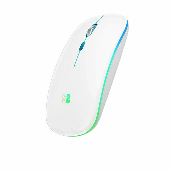 Ratón Bluetooth Inalámbrico Subblim Ratón Inalámbrico Bluetooth + RF RGB LED Dual Flat Mouse White - HAMISHOP07