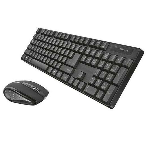 Teclado y Ratón Inalámbrico Trust 21135 Qwerty Español Negro Plata - HAMISHOP07