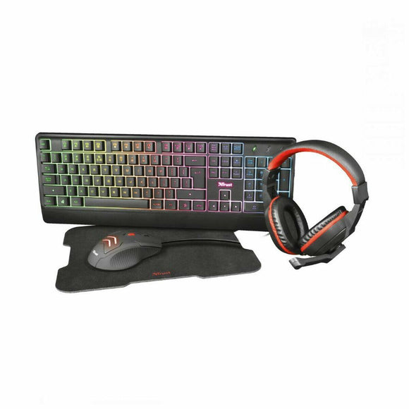 Pack Gaming Trust 24235 Español Negro Qwerty Español QWERTY - HAMISHOP07