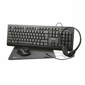 Set de Accesorios para Ordenador Trust Negro 4 Piezas Qwerty Español - HAMISHOP07