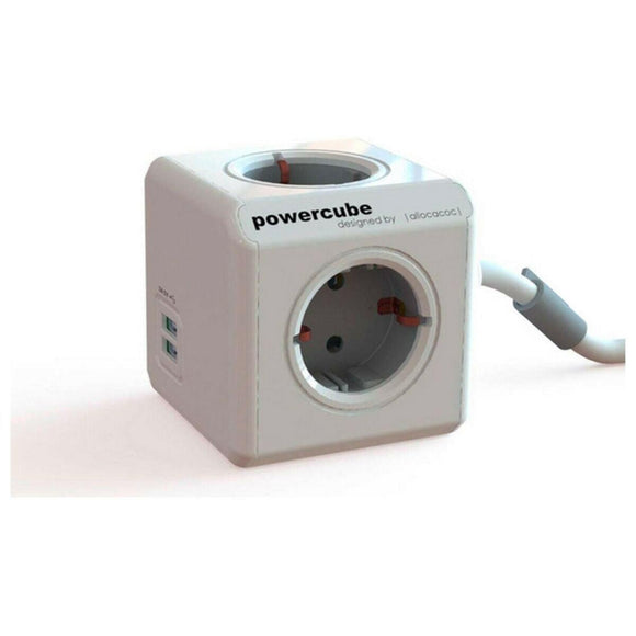 Regleta Enchufes Cubo Allocacoc Power Cube USB Gris - HAMISHOP07