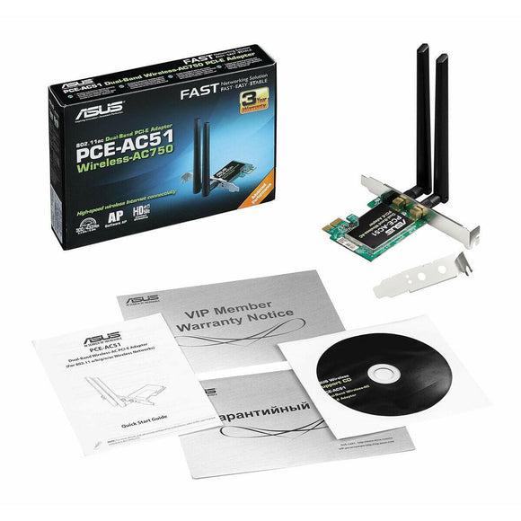 Tarjeta de Red Asus PCE-AC51 750 Mbps (Reacondicionado A) - HAMISHOP07