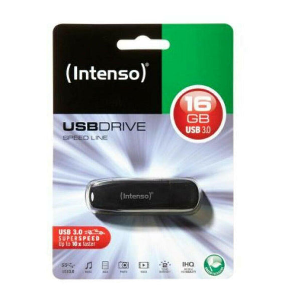 Memoria USB INTENSO Speed Line USB 3.0 16 GB Negro 16 GB DDR3 SDRAM - HAMISHOP07